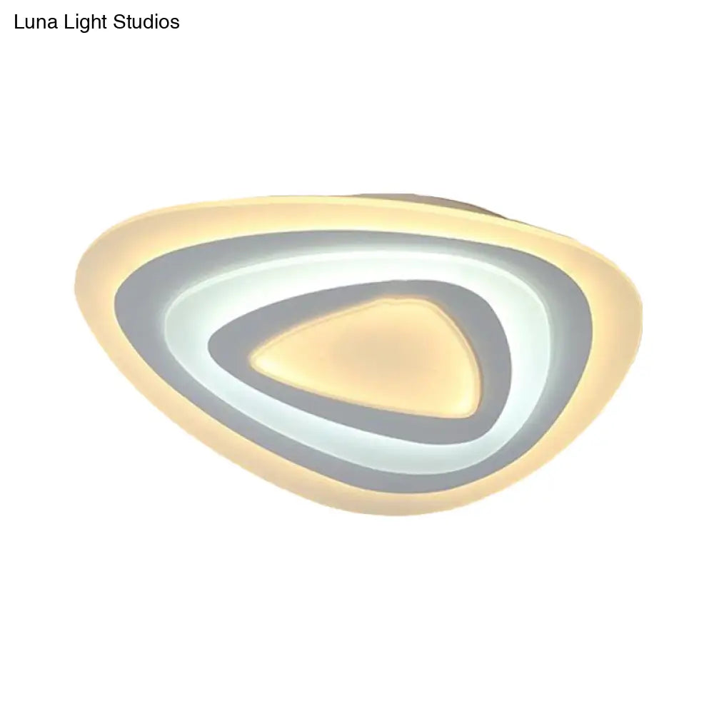 Ultrathin Acrylic Shade Led Ceiling Light - Wide Flush Mount Lamp For Bedroom 19.5/23.5/31.5 Size