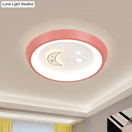 Ultrathin Ceiling Flush Light For Kids Bedroom - Acrylic Led Lamp In White With Cute Cartoon Design