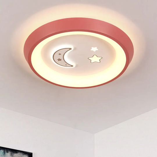 Ultrathin Ceiling Flush Light For Kids Bedroom - Acrylic Led Lamp In White With Cute Cartoon Design