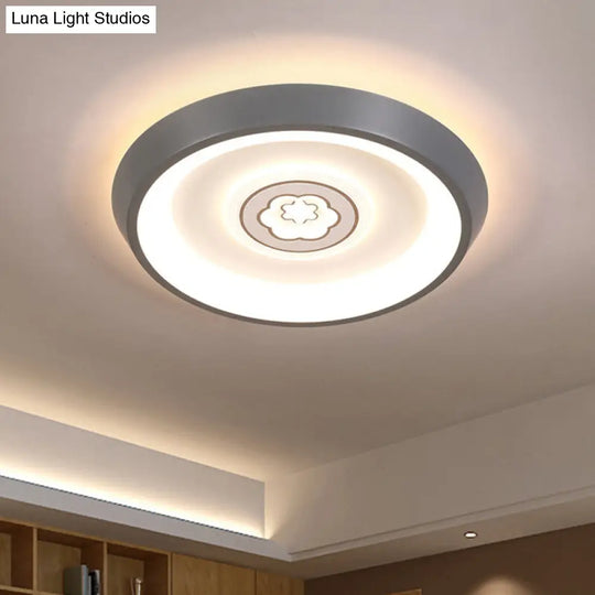 Ultrathin Ceiling Flush Light For Kids Bedroom - Acrylic Led Lamp In White With Cute Cartoon Design