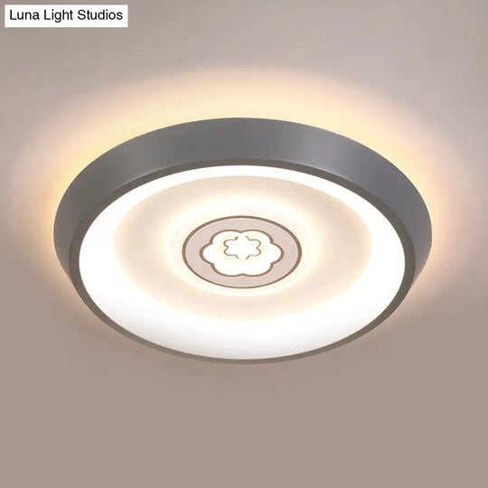 Ultrathin Ceiling Flush Light For Kids Bedroom - Acrylic Led Lamp In White With Cute Cartoon Design