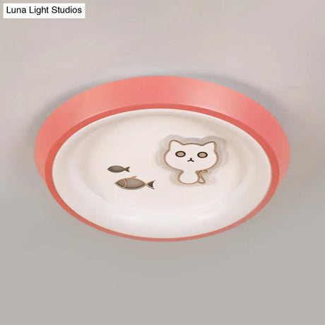 Ultrathin Ceiling Flush Light For Kids Bedroom - Acrylic Led Lamp In White With Cute Cartoon Design