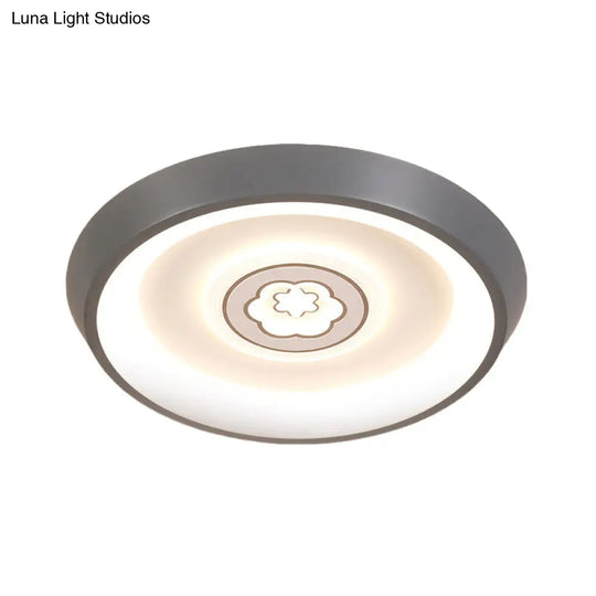 Ultrathin Ceiling Flush Light For Kids Bedroom - Acrylic Led Lamp In White With Cute Cartoon Design