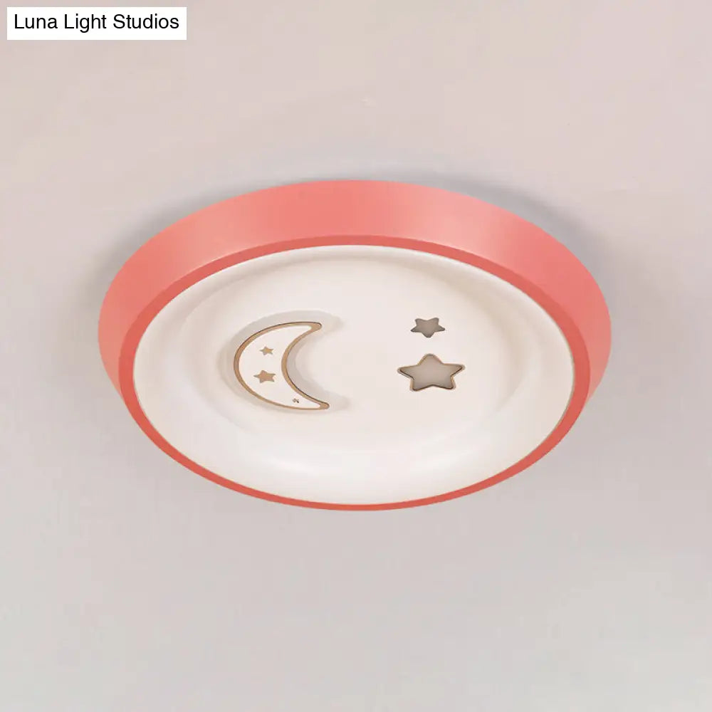 Ultrathin Ceiling Flush Light For Kids Bedroom - Acrylic Led Lamp In White With Cute Cartoon Design