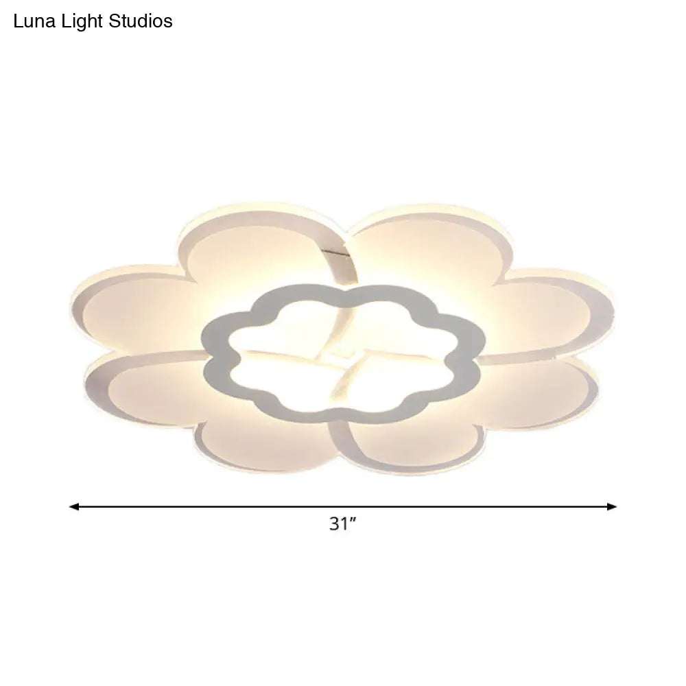 Ultrathin Flower Flushmount Led Ceiling Light - Minimalistic And Stylish For Bedroom Available In