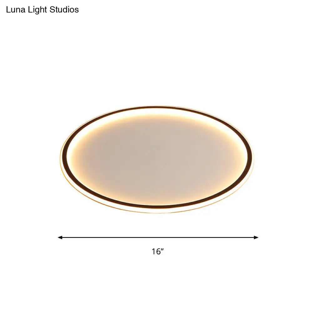 Ultrathin Flush Mount Led Ceiling Lamp In Black - Simple Acrylic Design For Living Room