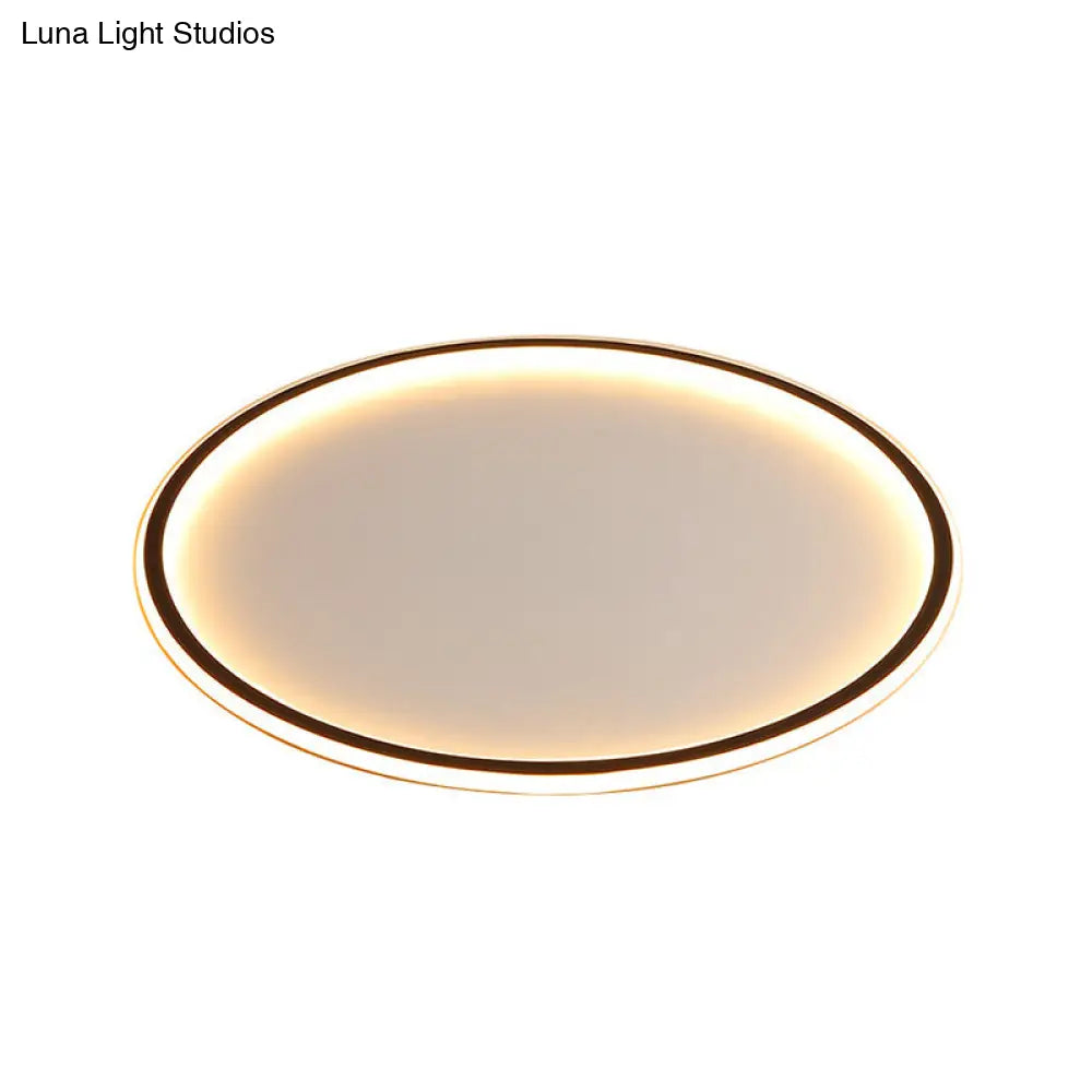 Ultrathin Flush Mount Led Ceiling Lamp In Black - Simple Acrylic Design For Living Room 16/19.5/23.5