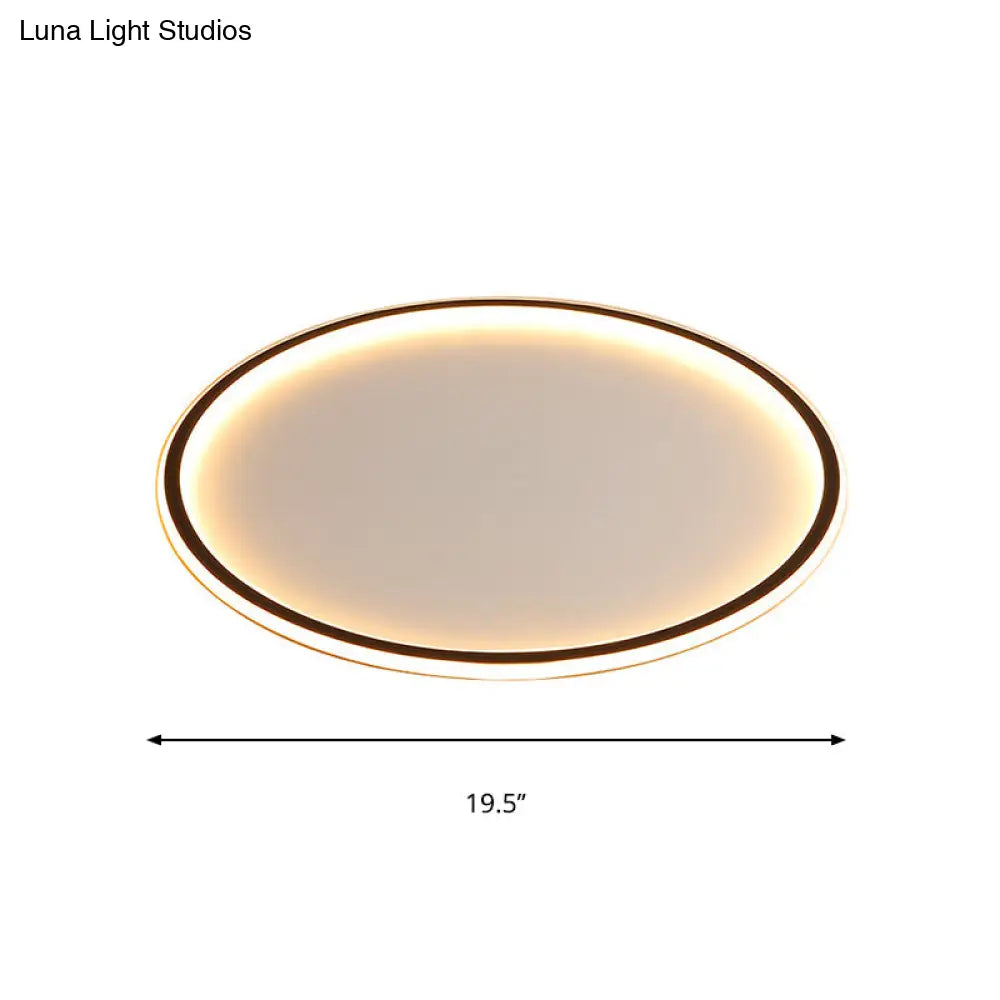 Ultrathin Flush Mount Led Ceiling Lamp In Black - Simple Acrylic Design For Living Room