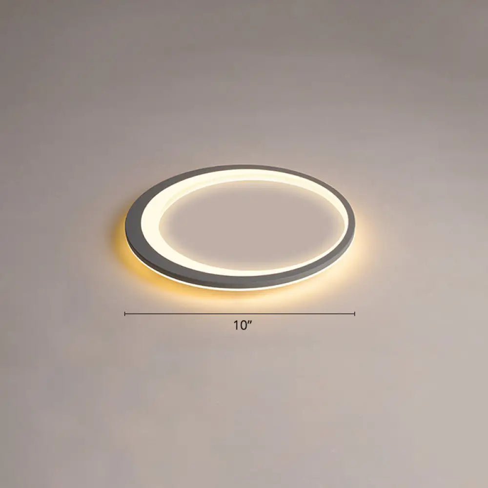 Ultrathin Flush Mount Led Ceiling Light Fixture - Nordic Style (Grey-White) Gray-White / 10 Warm