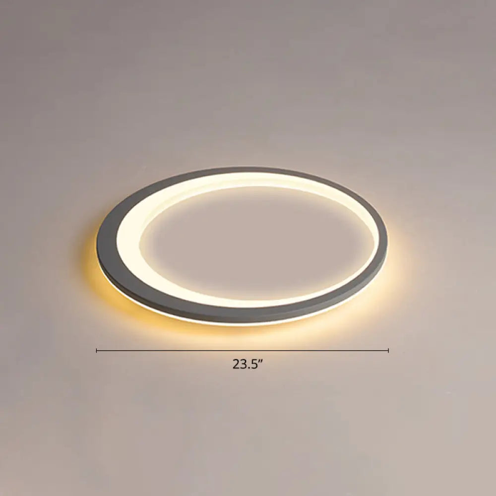 Ultrathin Flush Mount Led Ceiling Light Fixture - Nordic Style (Grey-White) Gray-White / 23.5 Warm