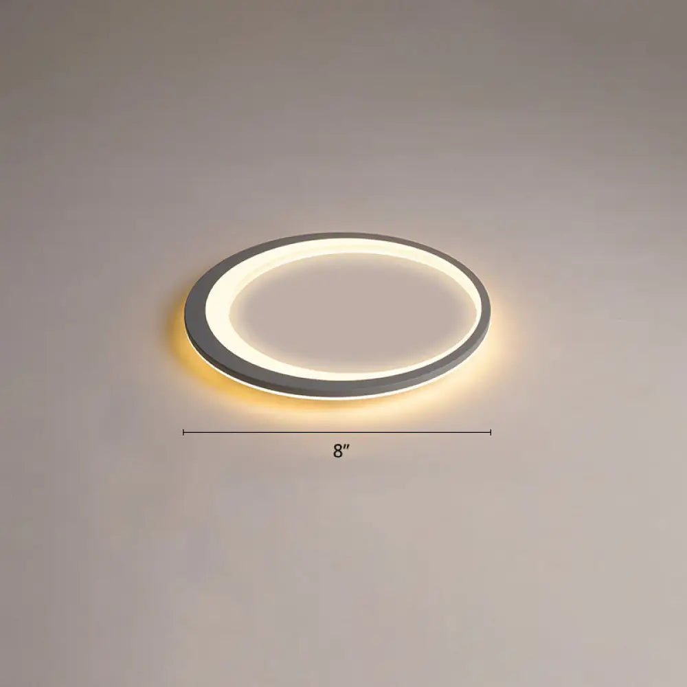 Ultrathin Flush Mount Led Ceiling Light Fixture - Nordic Style (Grey-White) Gray-White / 8 Warm