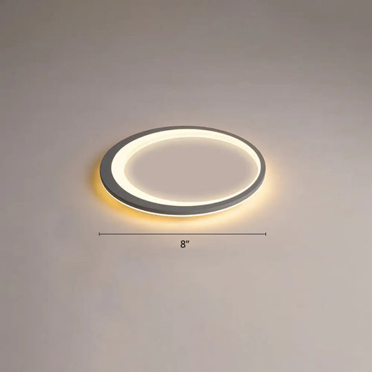 Ultrathin Flush Mount Led Ceiling Light Fixture - Nordic Style (Grey-White) Gray-White / 8 Warm