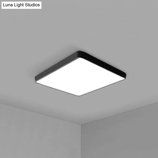 Ultrathin Led Ceiling Light Fixture - Sleek & Modern Conference Room Lighting Black / 12