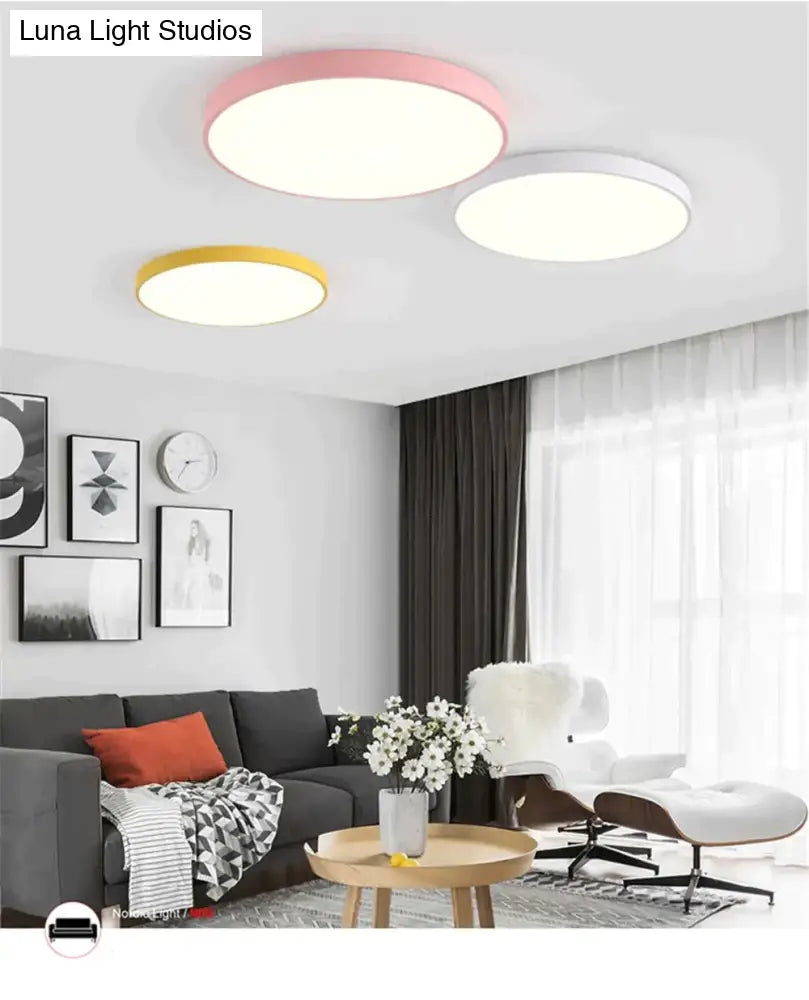 Ultrathin Led Modern Ceiling Light Circular Iron Acrylic Indoor Lamp Kitchen Bed Room Porch