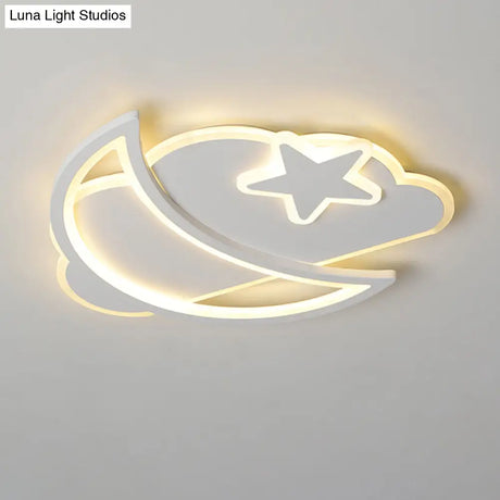 Ultrathin Nordic Led Ceiling Light For Bedroom - Moonlit Night Sky Design