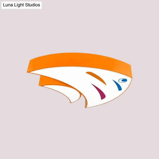 Underwater Adventure Led Flush Mount Lamp - Colorful Acrylic Tropical Fish Design For Children’s