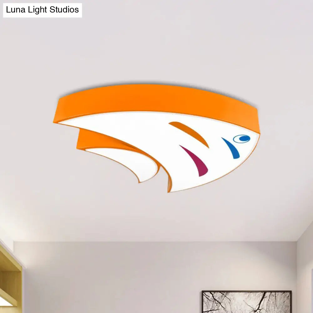 Underwater Adventure Led Flush Mount Lamp - Colorful Acrylic Tropical Fish Design For Childrens Room