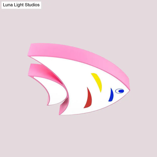 Underwater Adventure Led Flush Mount Lamp - Colorful Acrylic Tropical Fish Design For Children’s