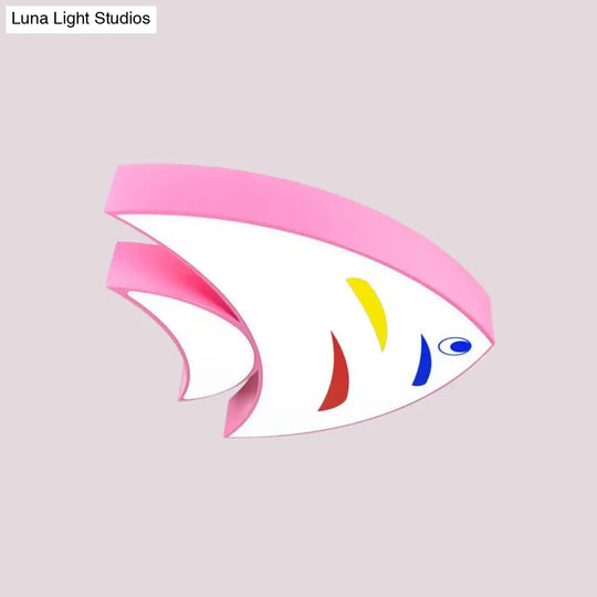 Underwater Adventure Led Flush Mount Lamp - Colorful Acrylic Tropical Fish Design For Childrens Room