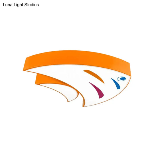 Underwater Adventure Led Flush Mount Lamp - Colorful Acrylic Tropical Fish Design For Children’s