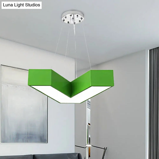 V-Shaped Pendant Chandelier Acrylic Led Hanging Light For Bedroom - Modern & Stylish Design In