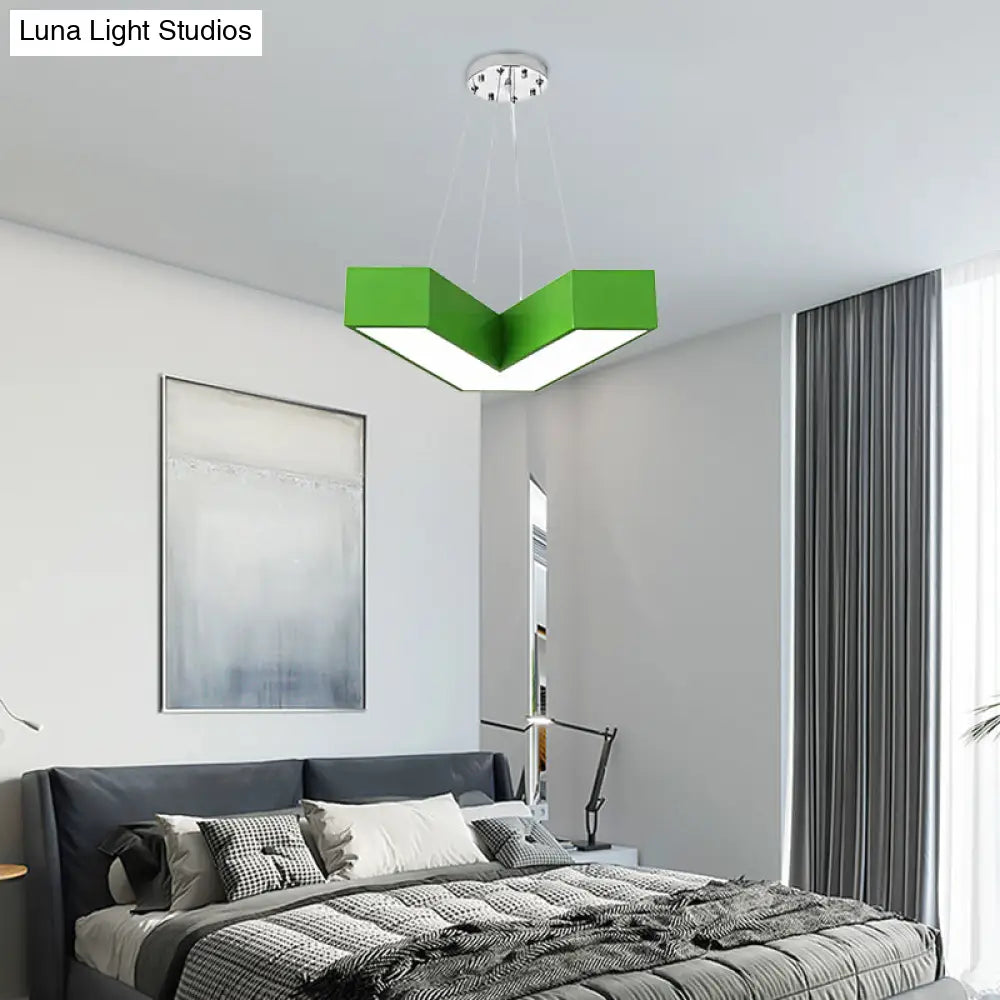 V-Shaped Pendant Chandelier Acrylic Led Hanging Light For Bedroom - Modern & Stylish Design In