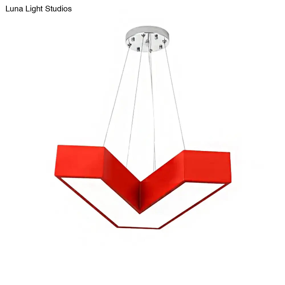 V-Shaped Pendant Chandelier Acrylic Led Hanging Light For Bedroom - Modern & Stylish Design In