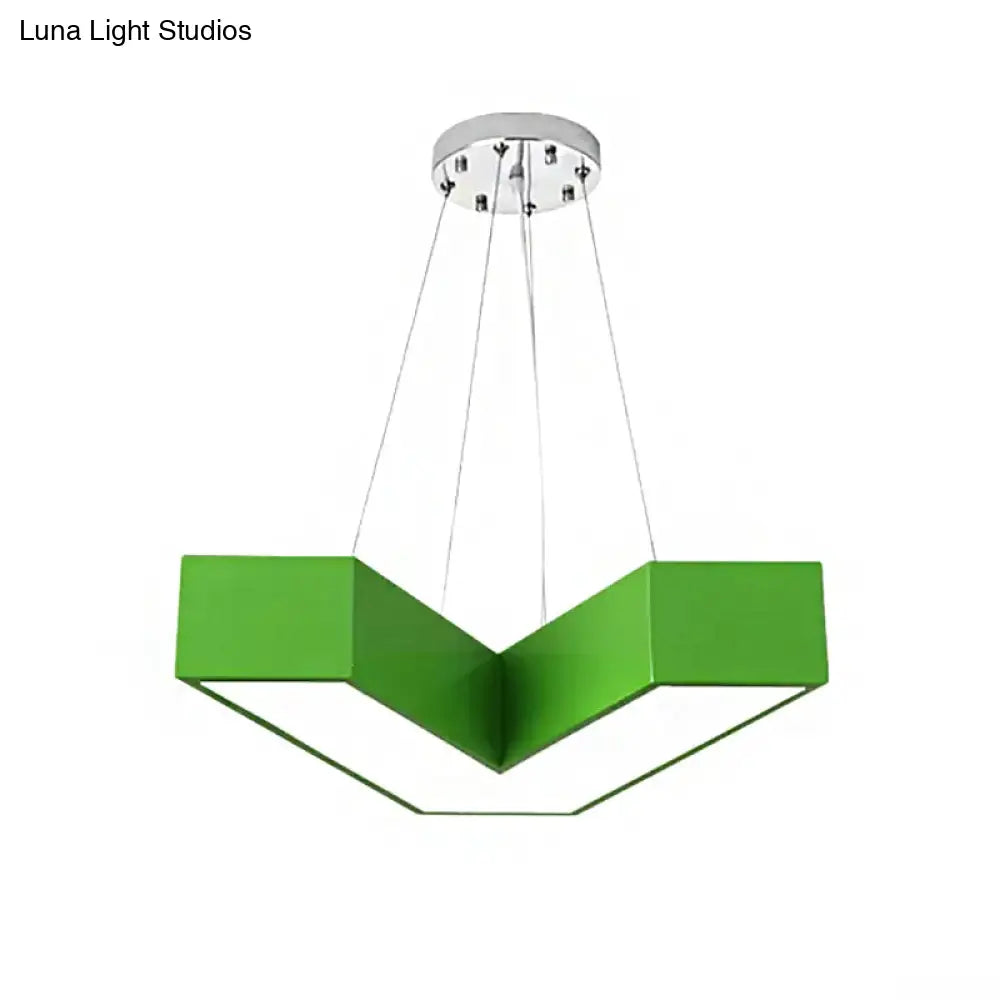 V-Shaped Pendant Chandelier Acrylic Led Hanging Light For Bedroom - Modern & Stylish Design In