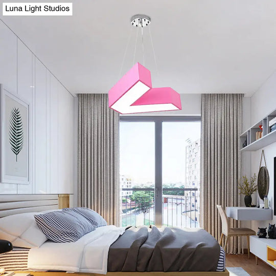 V-Shaped Pendant Chandelier Acrylic Led Hanging Light For Bedroom - Modern & Stylish Design In