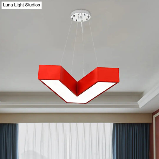 V-Shaped Pendant Chandelier Acrylic Led Hanging Light For Bedroom - Modern & Stylish Design In