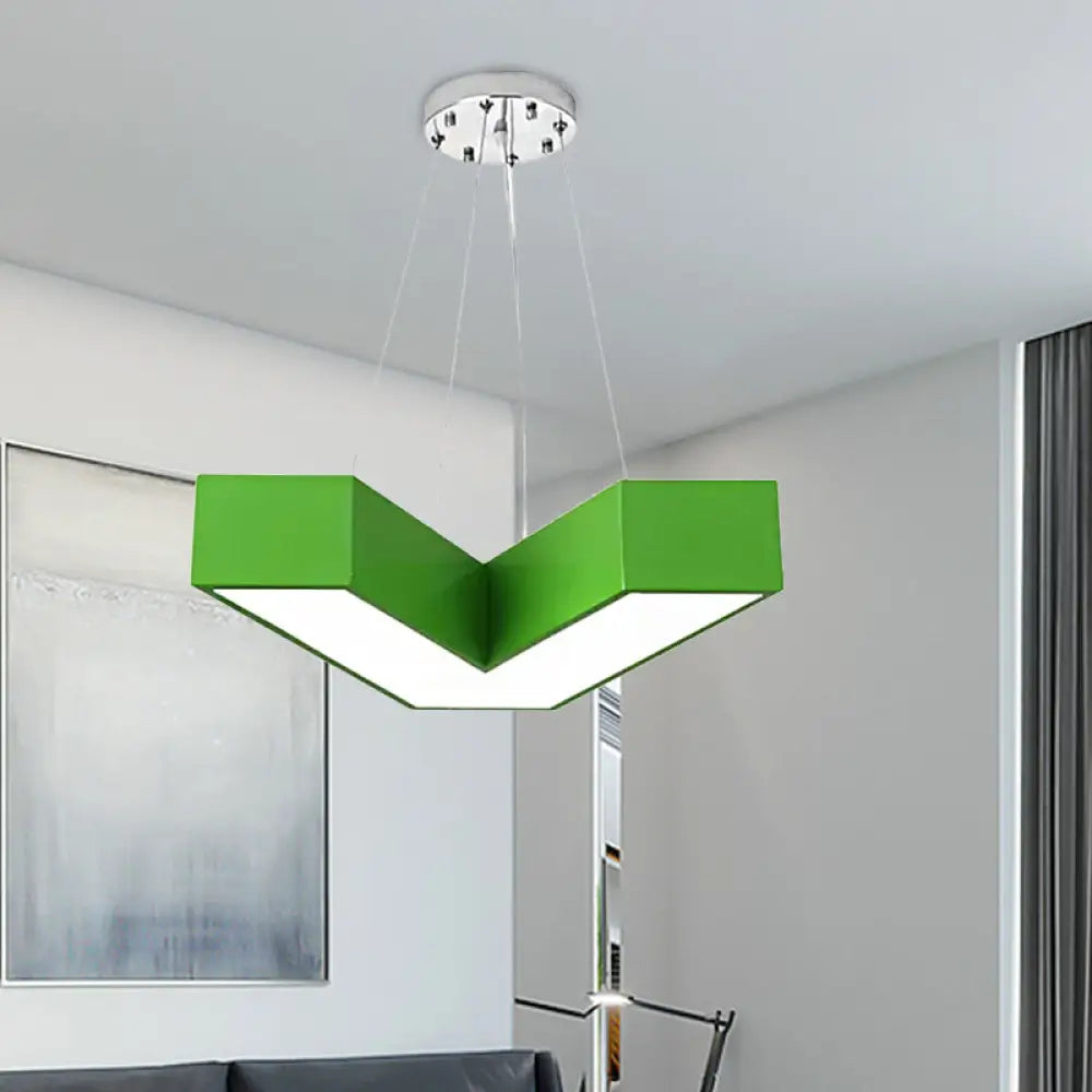 V-Shaped Pendant Chandelier Acrylic Led Hanging Light For Bedroom - Modern & Stylish Design In