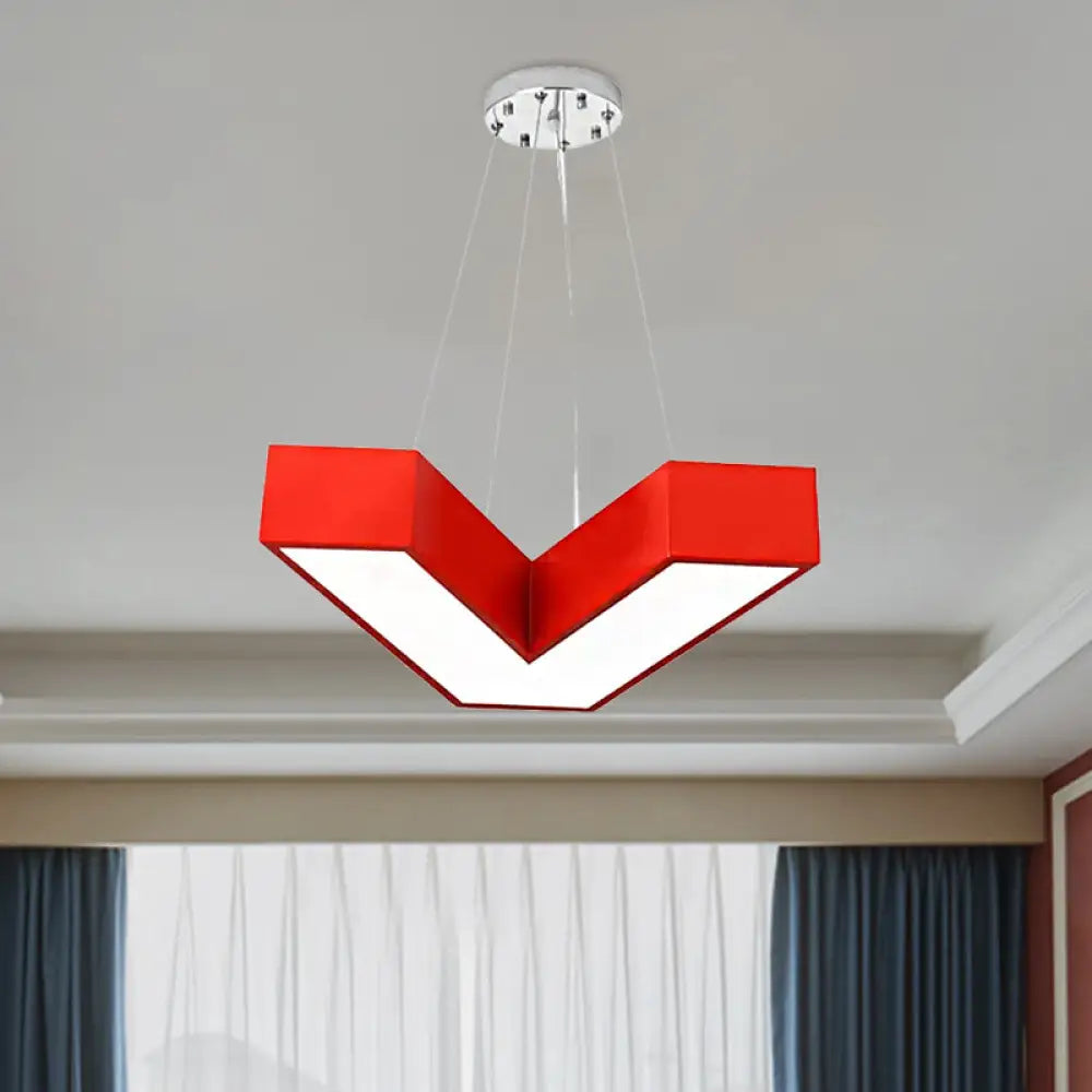 V-Shaped Pendant Chandelier Acrylic Led Hanging Light For Bedroom - Modern & Stylish Design In