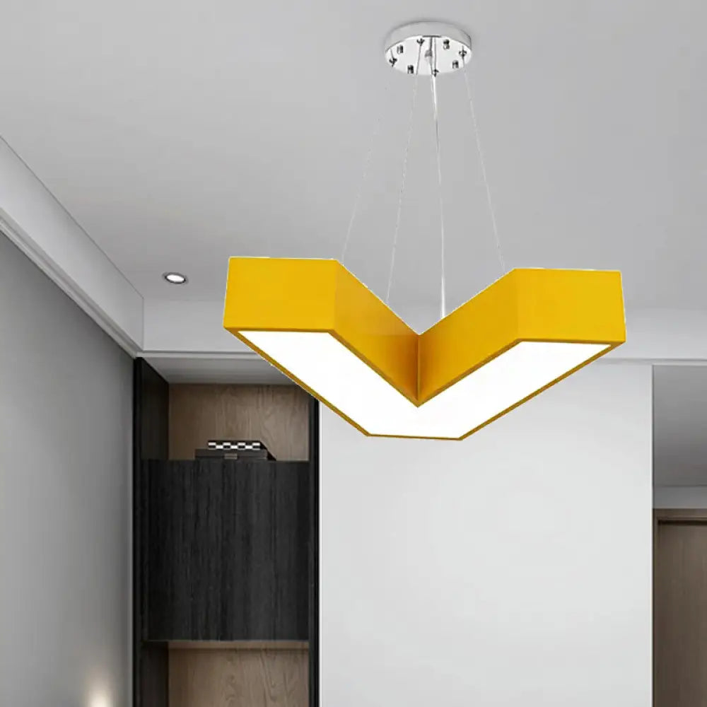 V-Shaped Pendant Chandelier Acrylic Led Hanging Light For Bedroom - Modern & Stylish Design In