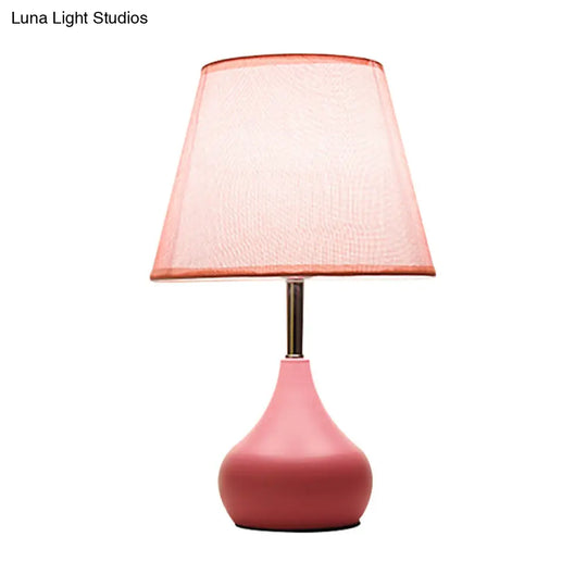 Valentina - Conical Study Room Table Light: Modern Reading Lamp With Vase Base In