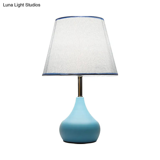 Valentina - Conical Study Room Table Light: Modern Reading Lamp With Vase Base In