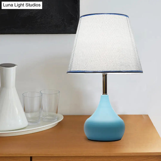 Valentina - Conical Study Room Table Light: Modern Reading Lamp With Vase Base In