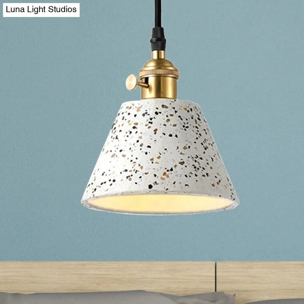 Vera - Nordic Style Black/Blue/Green Cone Concrete Pendant Lighting White