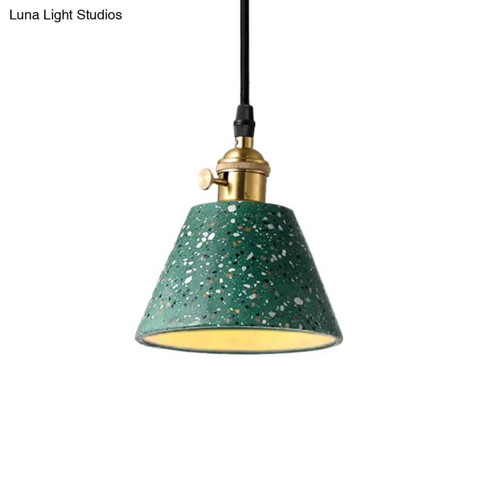 Vera - Nordic Style Black/Blue/Green Cone Concrete Pendant Lighting