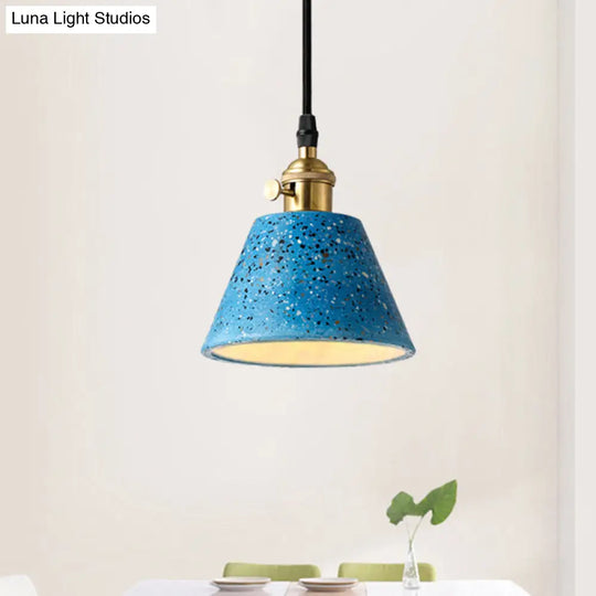 Vera - Nordic Style Black/Blue/Green Cone Concrete Pendant Lighting