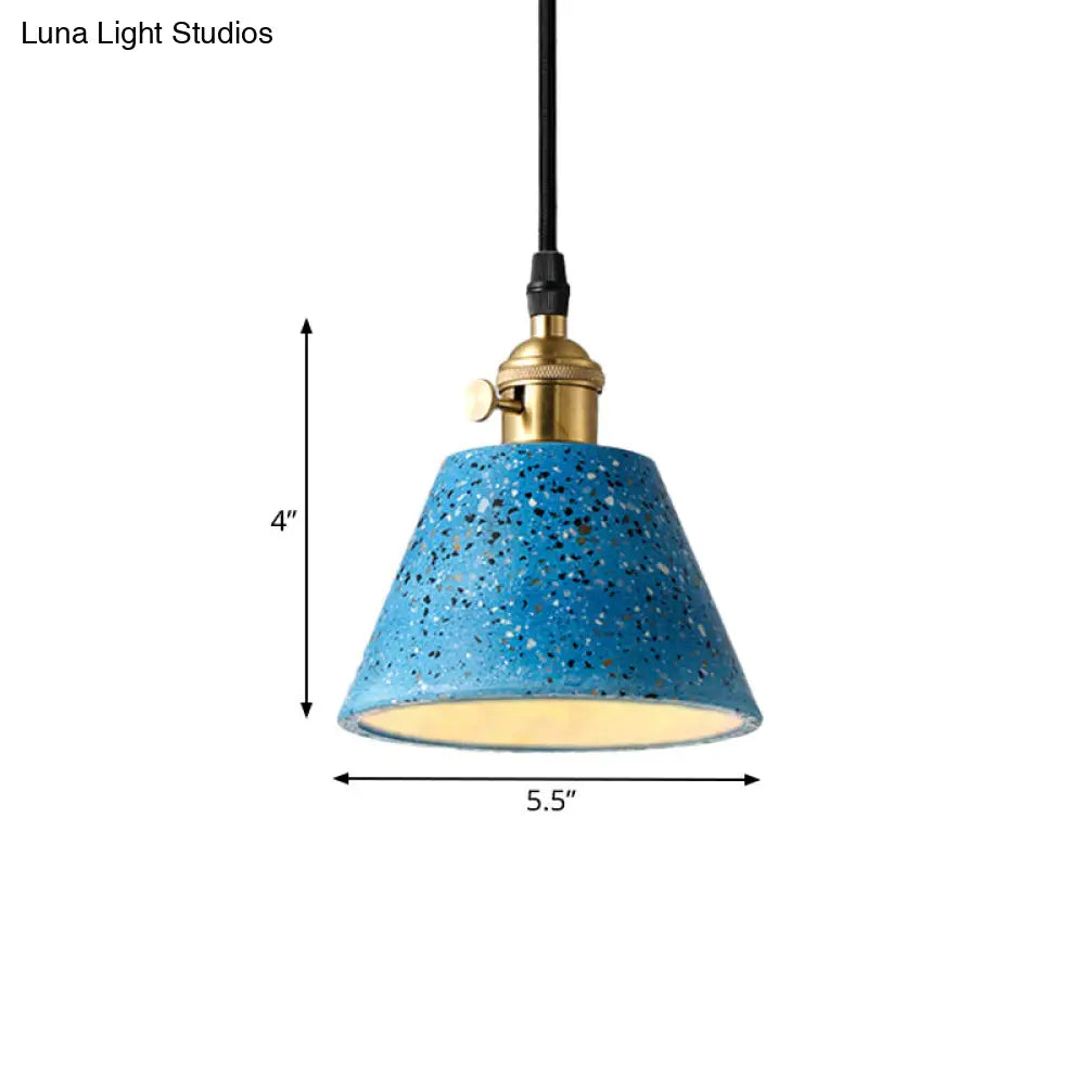 Vera - Nordic Style Black/Blue/Green Cone Concrete Pendant Lighting