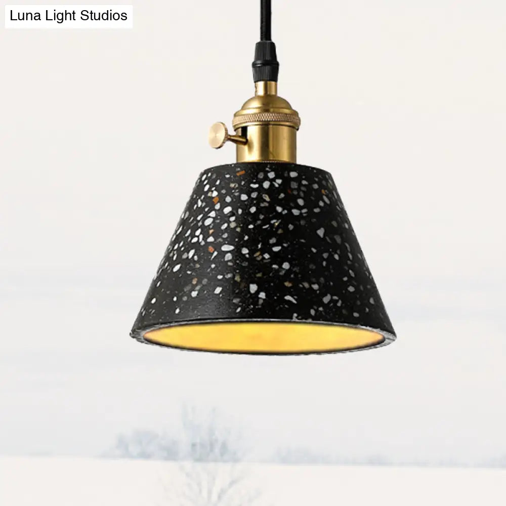 Vera - Nordic Style Black/Blue/Green Cone Concrete Pendant Lighting Black