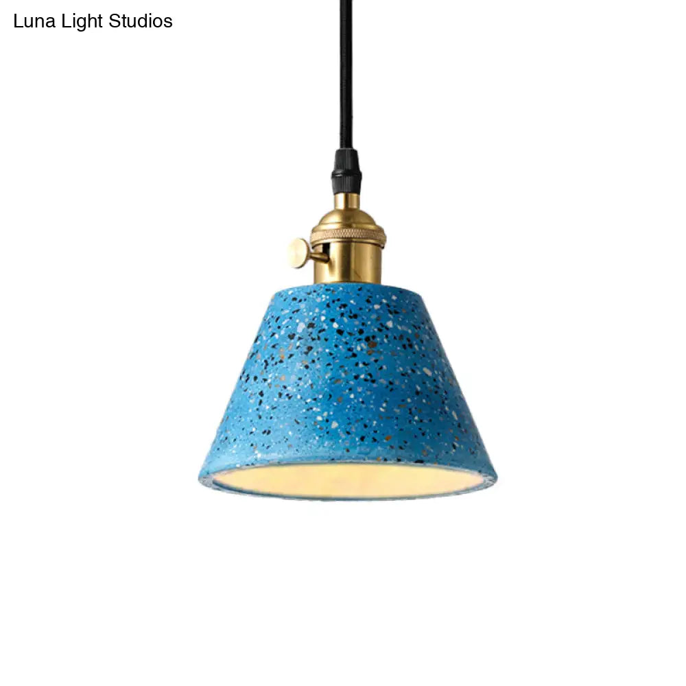 Vera - Nordic Style Black/Blue/Green Cone Concrete Pendant Lighting