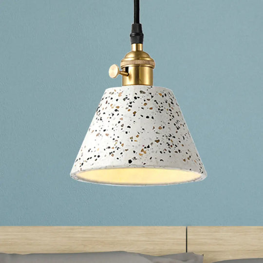 Vera - Nordic Style Black/Blue/Green Cone Concrete Pendant Lighting White