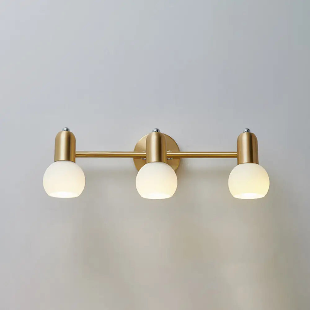 Versatile Swivel Dome Milk Glass Vanity Light - Postmodern Brass Wall Lamp For Bath Décor 3 /