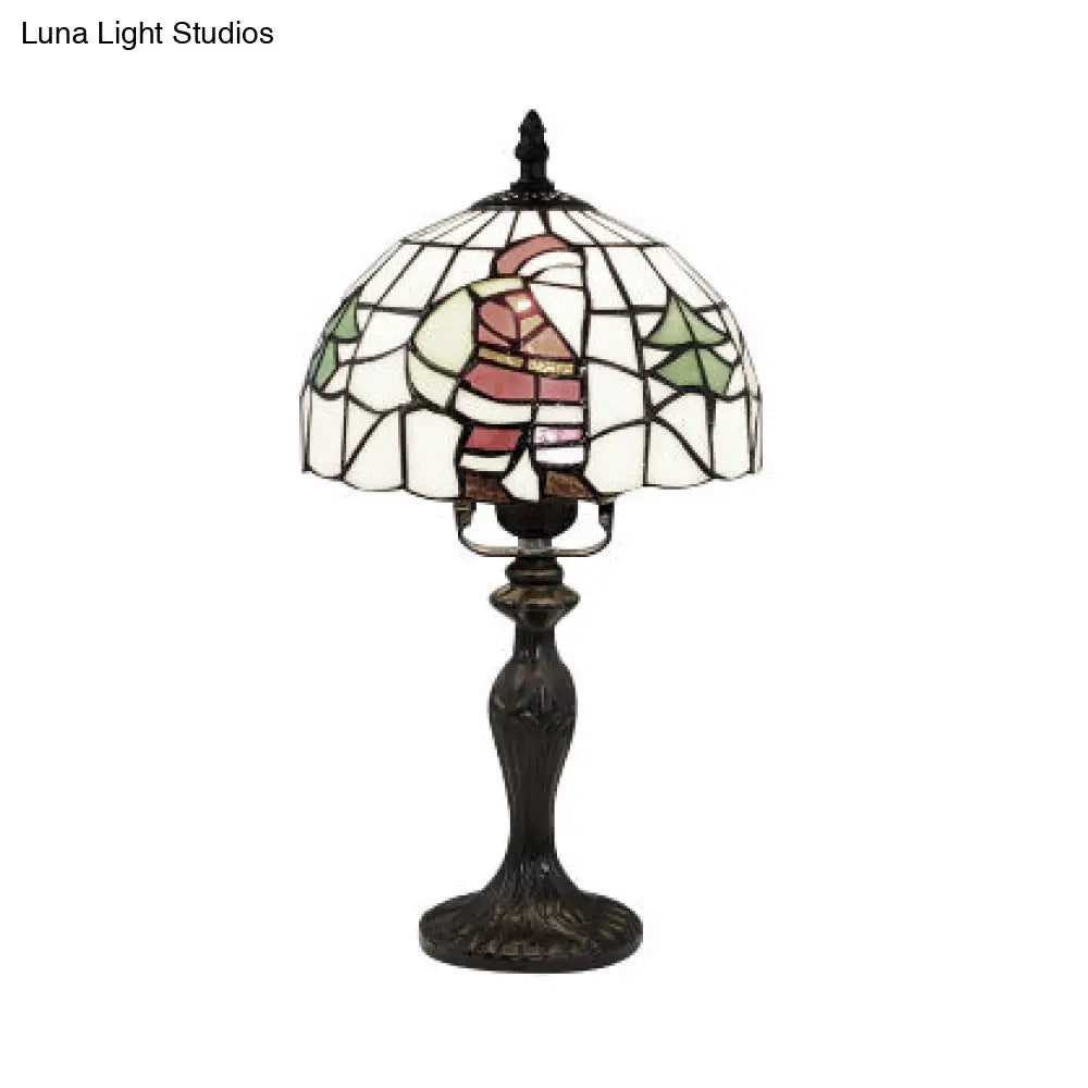 Vibrant Tiffany Rustic Stained Glass Desk Lamp With Floral And Seasonal Patterns - Perfect For Study