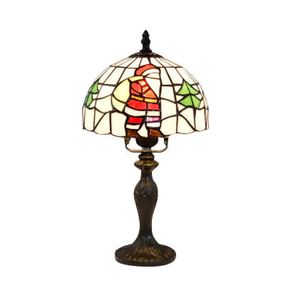 Vibrant Tiffany Rustic Stained Glass Desk Lamp With Floral And Seasonal Patterns - Perfect For Study