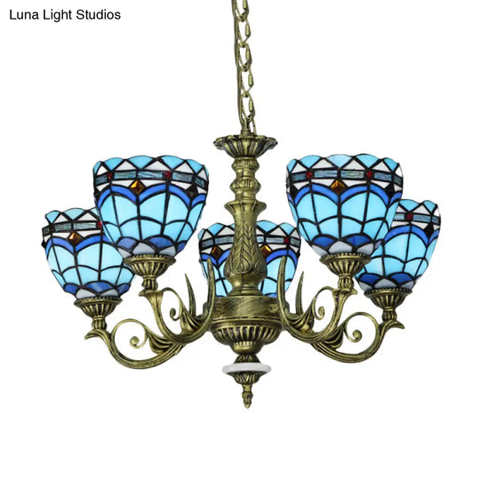 Victorian Blue Cut Glass Chandelier With Curved Arms And 5/9/11 Lights For Bedroom Suspension