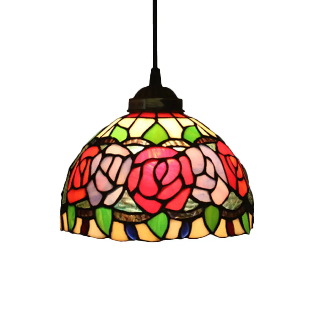 Victorian Cut Glass Pendant Light Kit- Single Grape/Flower/Diamond Suspension Lamp In