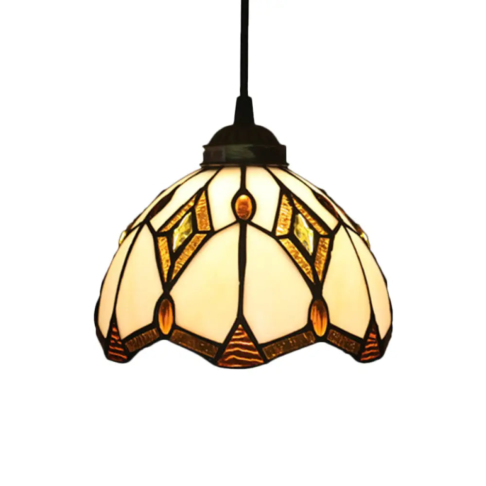 Victorian Cut Glass Pendant Light Kit- Single Grape/Flower/Diamond Suspension Lamp In