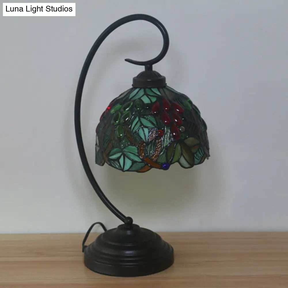 Victorian Grape Hand Cut Glass Night Lamp - Elegant And Compact Bedroom Light